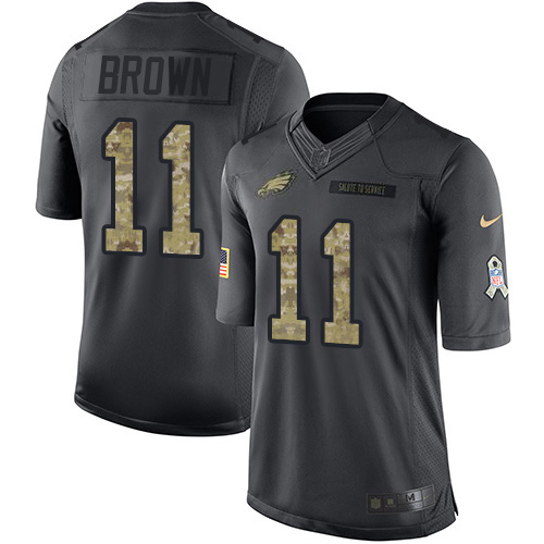 Fantastic Eagles #11 A.J. Brown Black Men's Stitched NFL Limited 2016 Salute to Service Jersey Act fast Only a few left Secure your Eagles jersey today