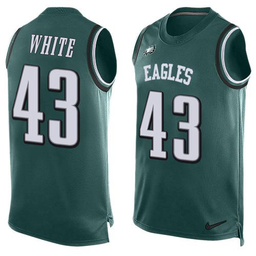 Stunning Eagles #43 Kyzir White Green Team Color Men's Stitched NFL Limited Tank Top Jersey Collectors this is a must have Add this Eagles jersey to your collection