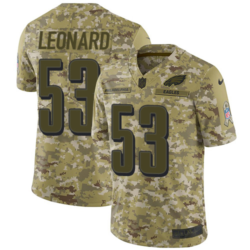Amazing Eagles #53 Shaquille Leonard Camo Men's Stitched NFL Limited 2018 Salute To Service Jersey For a short time available Don't miss your chance to own an Eagles jersey