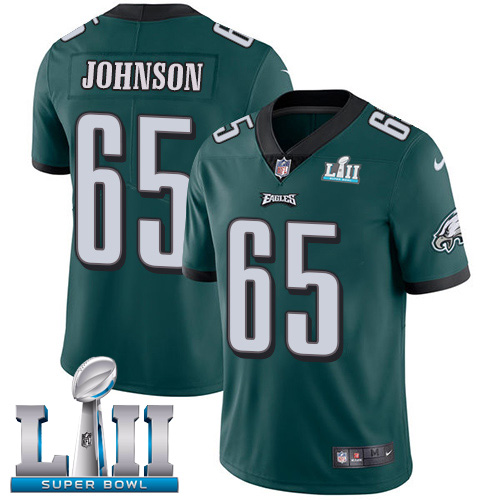 Superb Eagles #65 Lane Johnson Midnight Green Team Color Super Bowl LII Men's Stitched NFL Vapor Untouchable Limited Jersey For a short time available Don't miss your chance to own an Eagles jersey