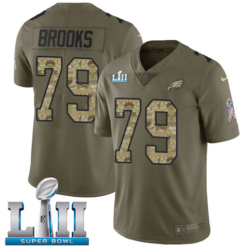 Delightful Eagles #79 Brandon Brooks Olive/Camo Super Bowl LII Men's Stitched NFL Limited 2017 Salute To Service Jersey Limited stock Order now to cheer for the Eagles