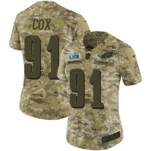 Stunning Eagles #91 Fletcher Cox Camo Super Bowl LVII Patch Women's Stitched NFL Limited 2018 Salute To Service Jersey For a short time available Don't miss your chance to own an Eagles jersey