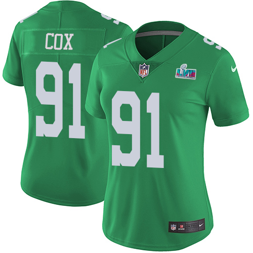 Delightful Eagles #91 Fletcher Cox Green Super Bowl LVII Patch Women's Stitched NFL Limited Rush Jersey For a short time available Don't miss your chance to own an Eagles jersey