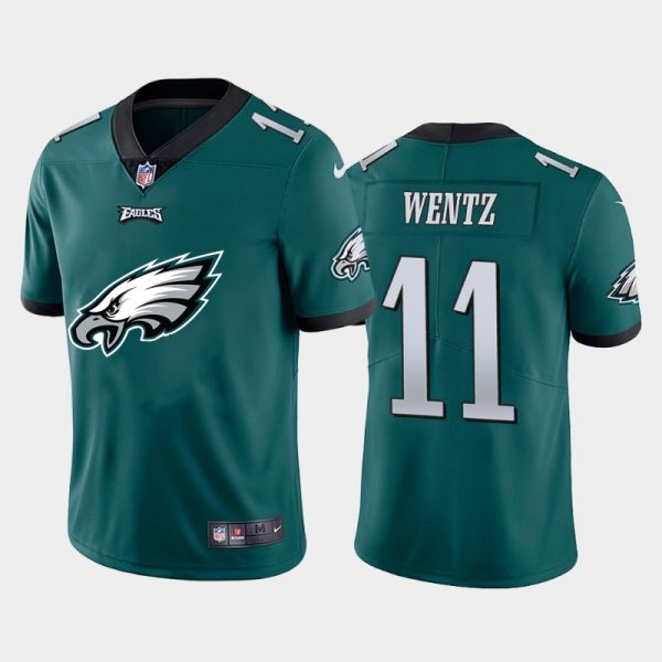 Outstanding Philadelphia Eagles #11 Carson Wentz Green Men's Big Team Logo Vapor Limited NFL Jersey For a short time available Don't miss your chance to own an Eagles jersey