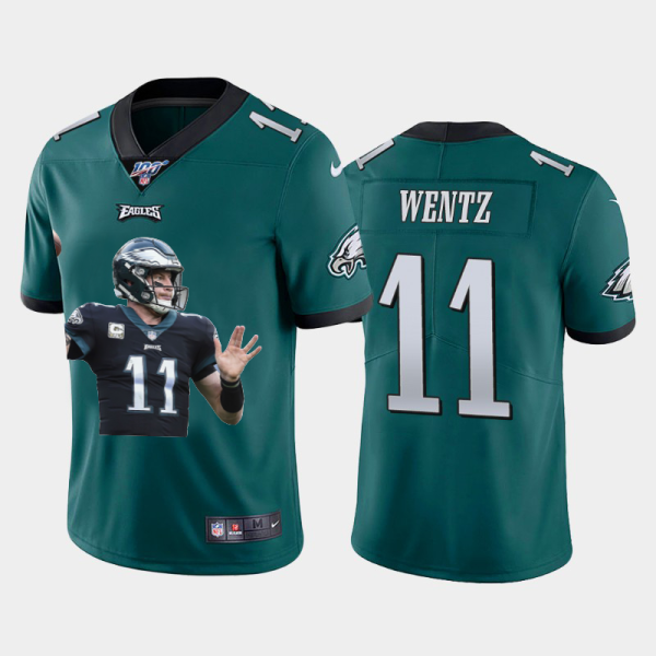 Gorgeous Philadelphia Eagles #11 Carson Wentz Team Hero 1 Vapor Limited NFL 100 Jersey Green Limited stock Order now to cheer for the Eagles