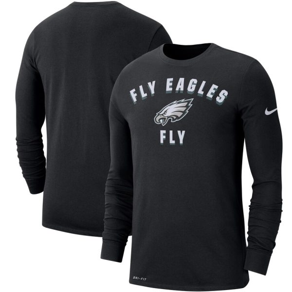 Stunning Philadelphia Eagles Sideline Local Performance Long Sleeve T Shirt Black Act fast Only a few left Secure your Eagles jersey today