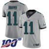 Gorgeous Eagles #11 A.J. Brown Silver Men's Stitched NFL Limited Inverted Legend 100th Season Jersey Hurry Exclusive offer Place your order for an Eagles jersey immediately