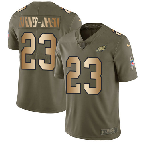 Fantastic Eagles #23 C.J. Gardner Johnson Olive/Gold Men's Stitched NFL Limited 2017 Salute To Service Jersey With high demand Order now to show your love for the Eagles