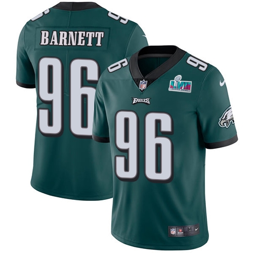 Superb Eagles #96 Derek Barnett Green Team Color Super Bowl LVII Patch Youth Stitched NFL Vapor Untouchable Limited Jersey With high demand Order now to show your love for the Eagles