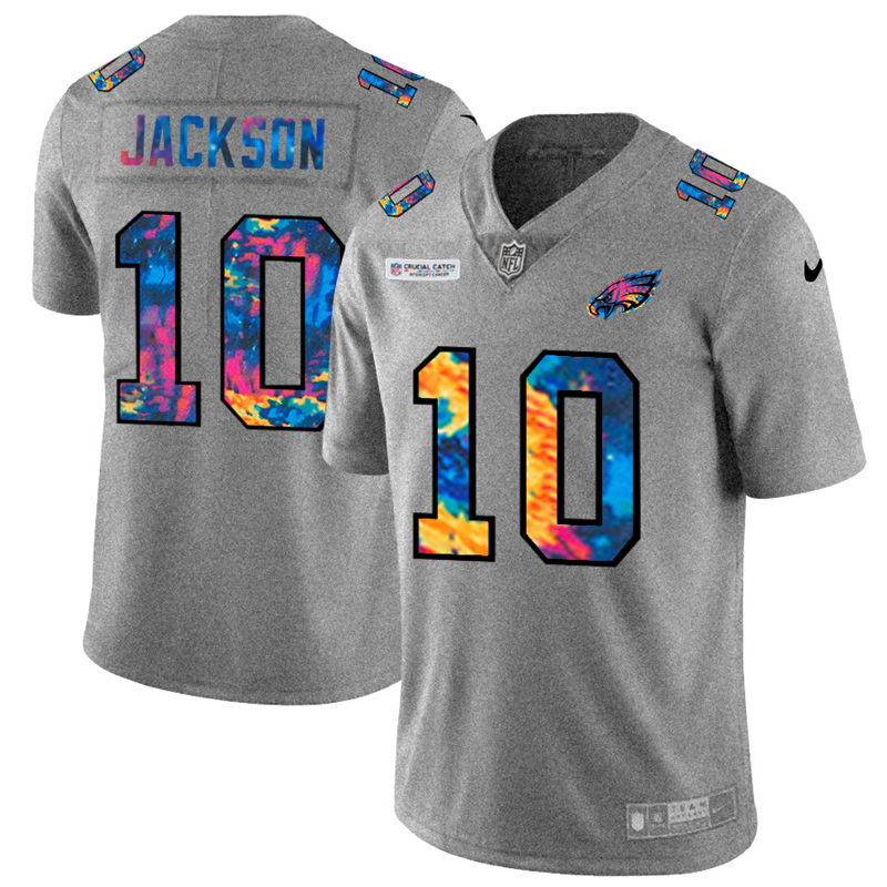 Delightful Philadelphia Eagles #10 Desean Jackson Men's Multi Color 2020 NFL Crucial Catch NFL Jersey Greyheather For a short time available Don't miss your chance to own an Eagles jersey