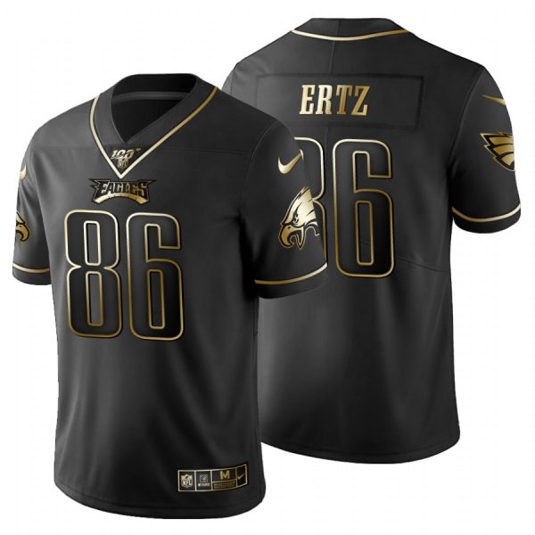 Fantastic Philadelphia Eagles #86 Zach Ertz Men's Black Golden Limited NFL 100 Jersey For a short time available Don't miss your chance to own an Eagles jersey