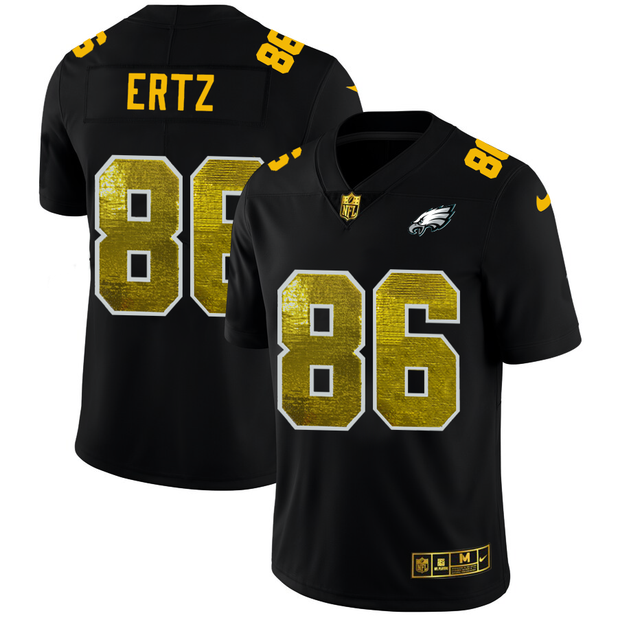 Premium Philadelphia Eagles #86 Zach Ertz Men's Black Golden Sequin Vapor Limited NFL Jersey Limited stock Order now to cheer for the Eagles