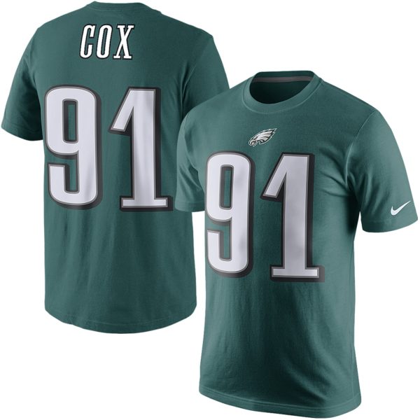 Gorgeous Philadelphia Eagles #91 Fletcher Cox Player Pride Name & Number T Shirt Green Limited stock Order now to cheer for the Eagles