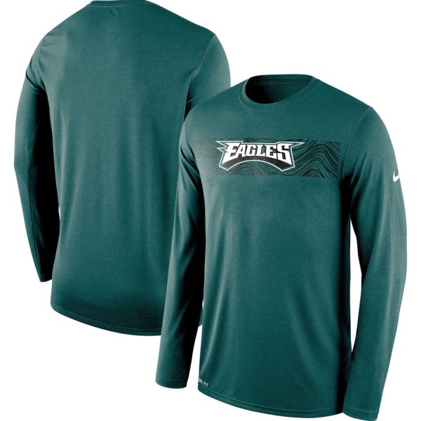 Amazing Philadelphia Eagles Sideline Seismic Legend Long Sleeve T Shirt Green Sports enthusiasts Seize the opportunity Order your Eagles jersey