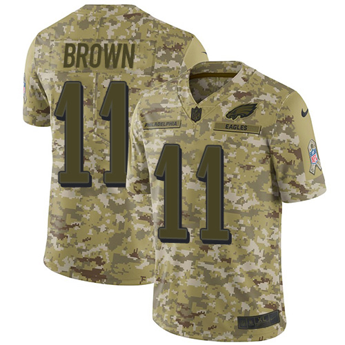 Fantastic Eagles #11 A.J. Brown Camo Men's Stitched NFL Limited 2018 Salute To Service Jersey For a short time available Don't miss your chance to own an Eagles jersey