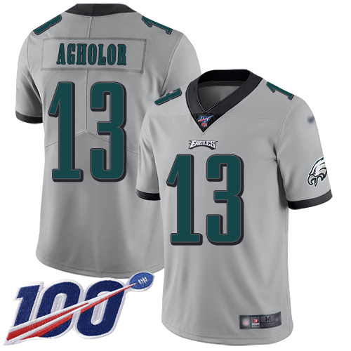 Premium Eagles #13 Nelson Agholor Silver Men's Stitched NFL Limited Inverted Legend 100th Season Jersey Limited stock Order now to cheer for the Eagles