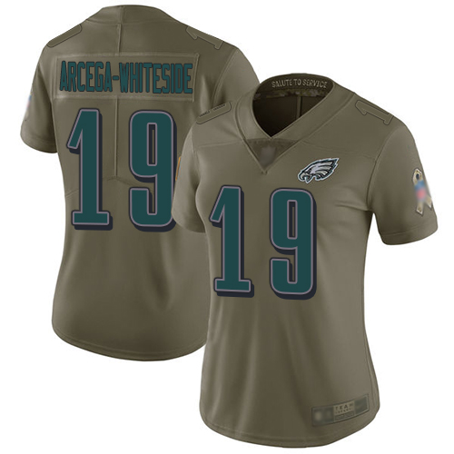 HighQuality Eagles #19 JJ Arcega Whiteside Olive Women's Stitched NFL Limited 2017 Salute to Service Jersey Sports fans this is your chance Order soon to support the Eagles