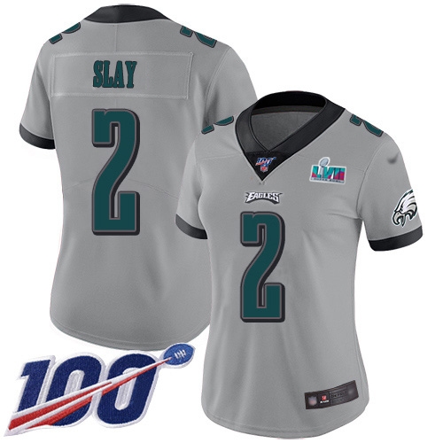 HighQuality Eagles #2 Darius Slay Silver Super Bowl LVII Patch Women's Stitched NFL Limited Inverted Legend 100th Season Jersey With high demand Order now to show your love for the Eagles