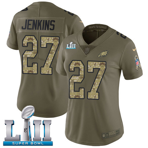 Amazing Eagles #27 Malcolm Jenkins Olive/Camo Super Bowl LII Women's Stitched NFL Limited 2017 Salute to Service Jersey Hurry Exclusive offer Place your order for an Eagles jersey immediately