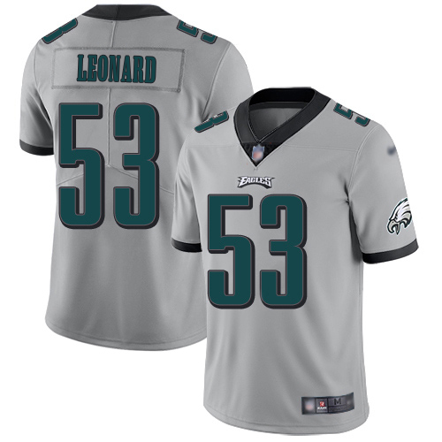 Outstanding Eagles #53 Shaquille Leonard Silver Men's Stitched NFL Limited Inverted Legend Jersey Sports fans this is your chance Order soon to support the Eagles
