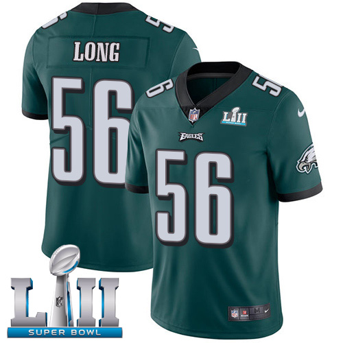 HighQuality Eagles #56 Chris Long Midnight Green Team Color Super Bowl LII Youth Stitched NFL Vapor Untouchable Limited Jersey Sports enthusiasts Seize the opportunity Order your Eagles jersey