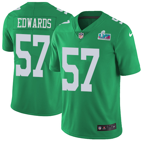 HighQuality Eagles #57 T. J. Edwards Green Super Bowl LVII Patch Youth Stitched NFL Limited Rush Jersey Sports enthusiasts Seize the opportunity Order your Eagles jersey