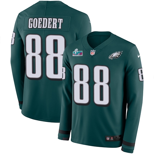 Amazing Eagles #88 Dallas Goedert Green Super Bowl LVII Patch Team Color Men's Stitched NFL Limited Therma Long Sleeve Jersey Be among the first to own Order your Eagles jersey right away