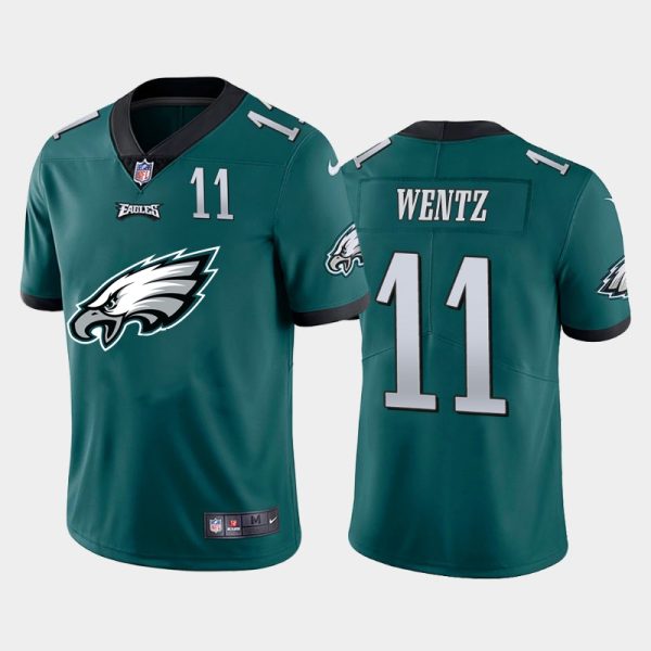 Amazing Philadelphia Eagles #11 Carson Wentz Green Men's Big Team Logo Player Vapor Limited NFL Jersey Collectors this is a must have Add this Eagles jersey to your collection