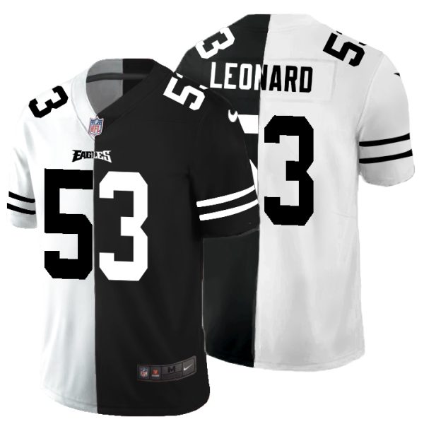 Stunning Philadelphia Eagles #53 Shaquille Leonard Men's Black V White Peace Split Vapor Untouchable Limited NFL Jersey Collectors this is a must have Add this Eagles jersey to your collection