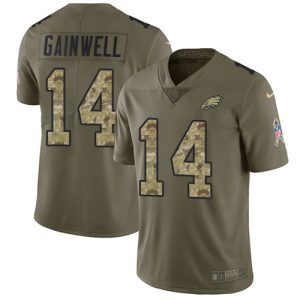 Outstanding Eagles #14 Kenneth Gainwell Olive/Camo Youth Stitched NFL Limited 2017 Salute To Service Jersey Sports fans this is your chance Order soon to support the Eagles