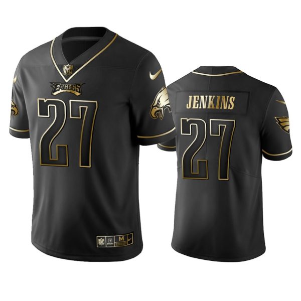 Fantastic Eagles #27 Malcolm Jenkins Black Golden Limited Edition Stitched NFL Jersey Act fast Only a few left Secure your Eagles jersey today