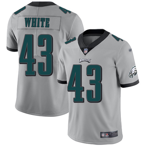Gorgeous Eagles #43 Kyzir White Silver Men's Stitched NFL Limited Inverted Legend Jersey Limited stock Order now to cheer for the Eagles