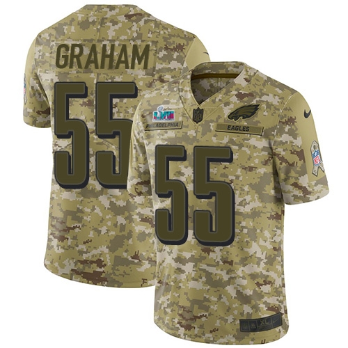 Outstanding Eagles #55 Brandon Graham Camo Super Bowl LVII Patch Youth Stitched NFL Limited 2018 Salute To Service Jersey With high demand Order now to show your love for the Eagles