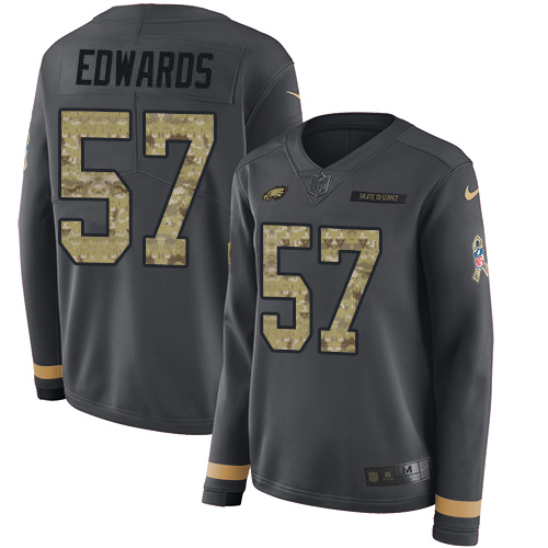Gorgeous Eagles #57 T. J. Edwards Anthracite Salute to Service Women's Stitched NFL Limited Therma Long Sleeve Jersey For a short time available Don't miss your chance to own an Eagles jersey