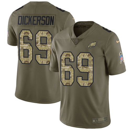 Amazing Eagles #69 Landon Dickerson Olive/Camo Men's Stitched NFL Limited 2017 Salute To Service Jersey Collectors this is a must have Add this Eagles jersey to your collection