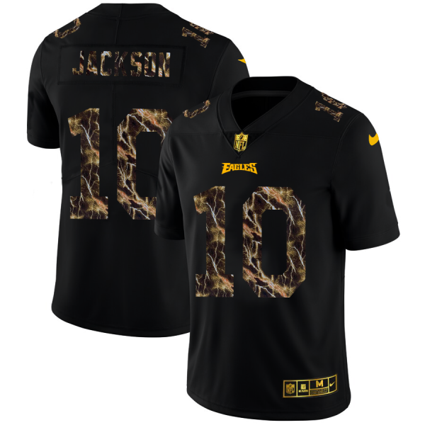 Superb Philadelphia Eagles #10 Desean Jackson Men's Black Flocked Lightning Vapor Limited NFL Jersey Collectors this is a must have Add this Eagles jersey to your collection