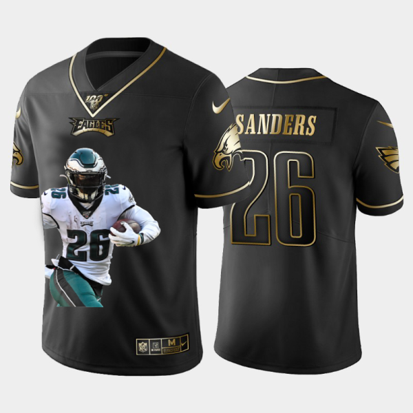 Fantastic Philadelphia Eagles #26 Miles Sanders Team Hero Vapor Limited NFL 100 Jersey Black Golden With high demand Order now to show your love for the Eagles