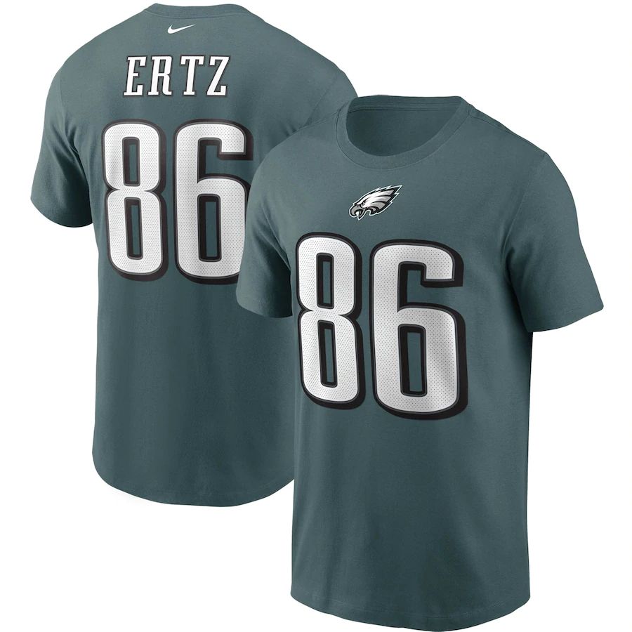 Exceptional Philadelphia Eagles #86 Zach Ertz Team Player Name & Number T Shirt Midnight Green Retailers boost your inventory Order these popular Eagles jerseys