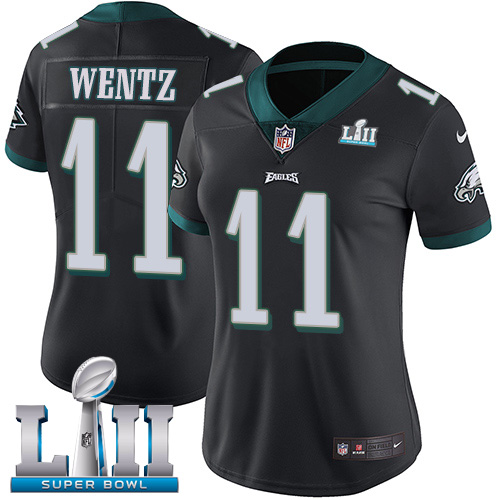 Superb Eagles #11 Carson Wentz Black Alternate Super Bowl LII Women's Stitched NFL Vapor Untouchable Limited Jersey Act fast Only a few left Secure your Eagles jersey today