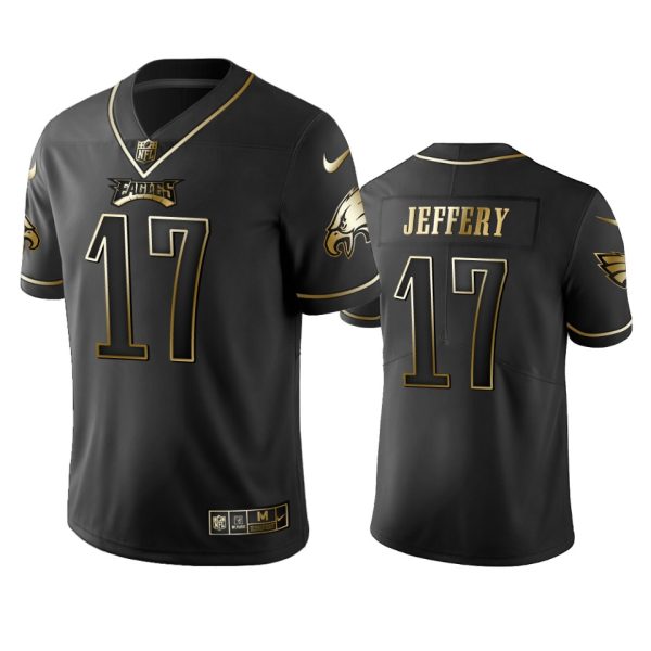 Exceptional Eagles #17 Alshon Jeffery Black Golden Limited Edition Stitched NFL Jersey Be among the first to own Order your Eagles jersey right away