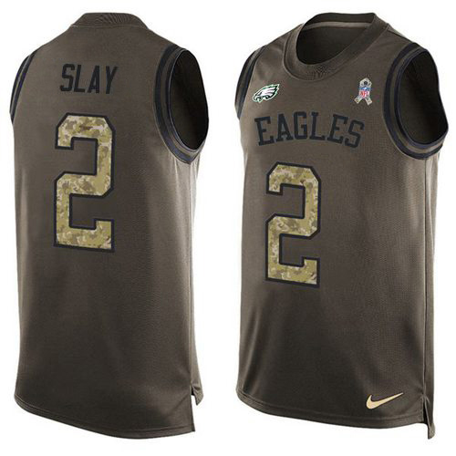 Exceptional Eagles #2 Darius Slay Green Men's Stitched NFL Limited Salute To Service Tank Top Jersey Collectors this is a must have Add this Eagles jersey to your collection