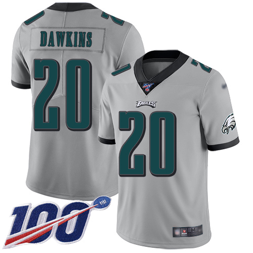 HighQuality Eagles #20 Brian Dawkins Silver Men's Stitched NFL Limited Inverted Legend 100th Season Jersey For a short time available Don't miss your chance to own an Eagles jersey