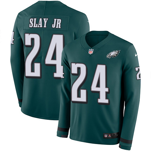 Delightful Eagles #24 Darius Slay Jr Green Team Color Men's Stitched NFL Limited Therma Long Sleeve Jersey Collectors this is a must have Add this Eagles jersey to your collection