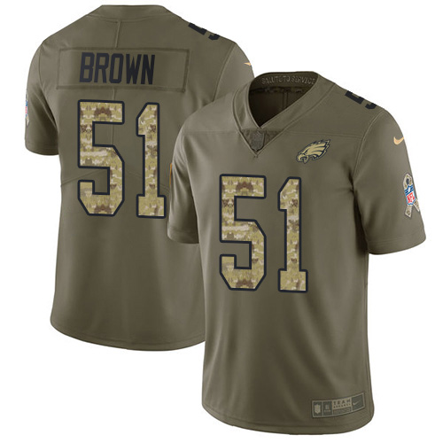 Premium Eagles #51 Zach Brown Olive/Camo Men's Stitched NFL Limited 2017 Salute To Service Jersey Retailers boost your inventory Order these popular Eagles jerseys