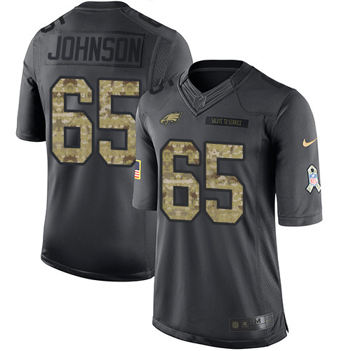 Premium Eagles #65 Lane Johnson Black Men's Stitched NFL Limited 2016 Salute To Service Jersey Act fast Only a few left Secure your Eagles jersey today