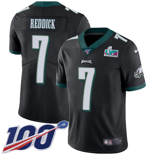 Stunning Eagles #7 Kyzir White Black Alternate Super Bowl LVII Patch Youth Stitched NFL 100th Season Vapor Untouchable Limited Jersey Limited stock Order now to cheer for the Eagles