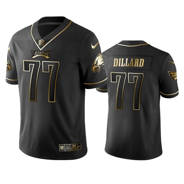 Premium Eagles #77 Andre Dillard Black Golden Limited Edition Stitched NFL Jersey Hurry Exclusive offer Place your order for an Eagles jersey immediately