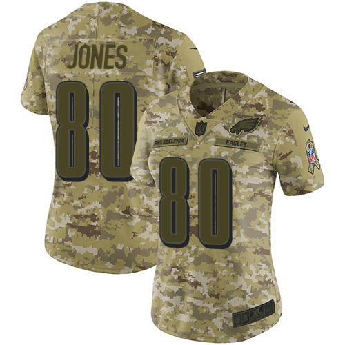 Superb Eagles #80 Julio Jones Camo Women's Stitched NFL Limited 2018 Salute To Service Jersey Limited stock Order now to cheer for the Eagles
