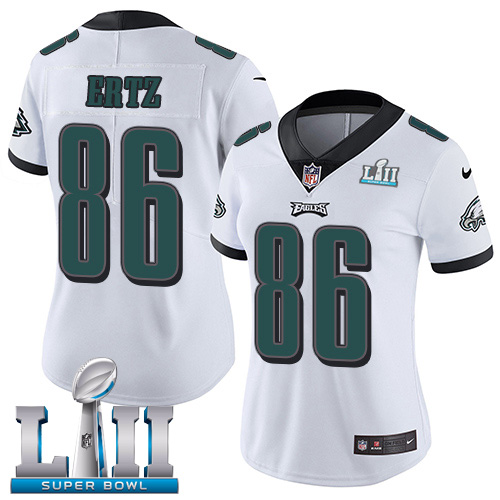 Gorgeous Eagles #86 Zach Ertz White Super Bowl LII Women's Stitched NFL Vapor Untouchable Limited Jersey Retailers boost your inventory Order these popular Eagles jerseys