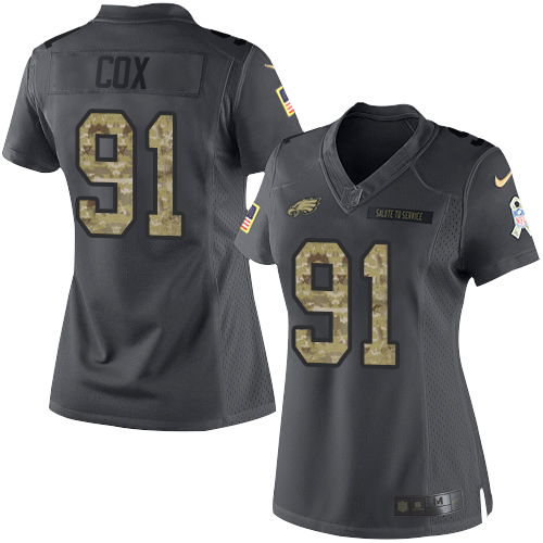 Outstanding Eagles #91 Fletcher Cox Black Women's Stitched NFL Limited 2016 Salute to Service Jersey Be among the first to own Order your Eagles jersey right away